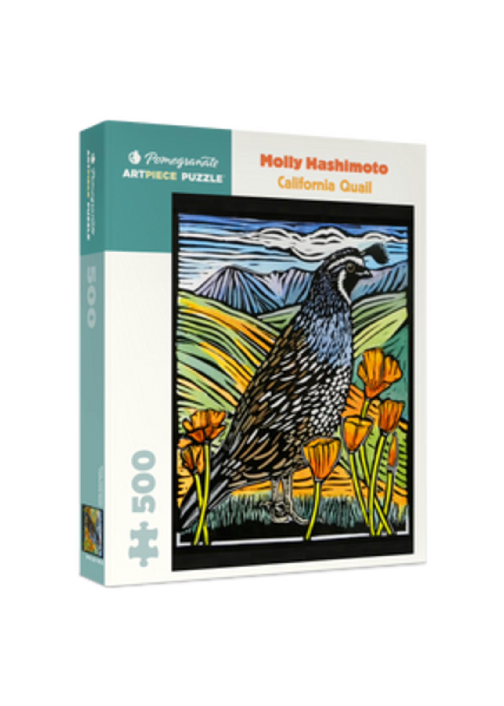 Pomegranate Molly Hashimoto: California Quail 500 Piece Puzzle