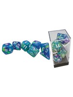 Chessex Chessex Dice 7-Set Mega Hedral: Festive Waterlily / White