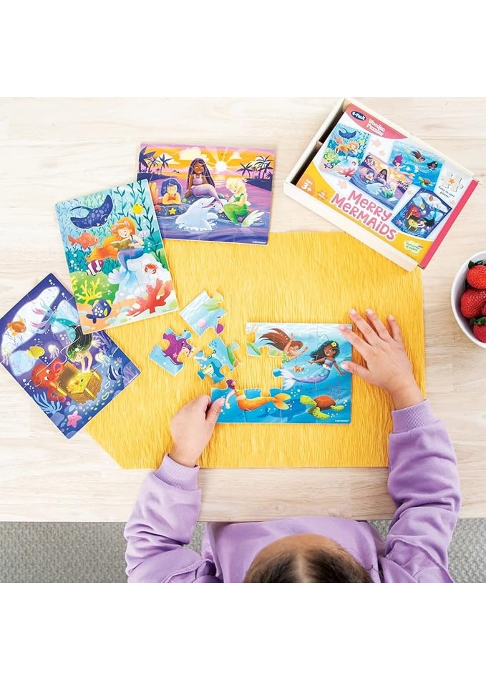 Peaceable Kingdom Merry Mermaids 4x12piece Puzzle