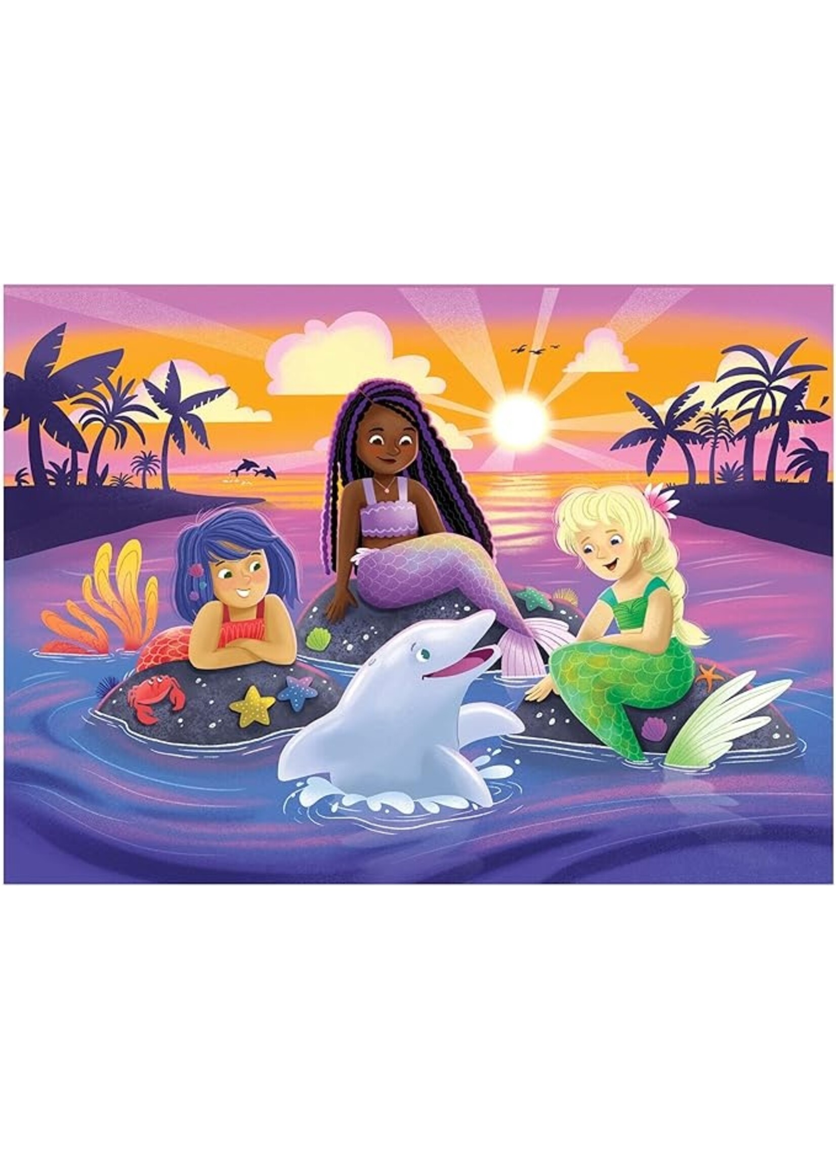 Peaceable Kingdom Merry Mermaids 4x12piece Puzzle