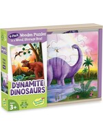 Peaceable Kingdom Dynamite Dinosaurs 4x12piece Puzzle