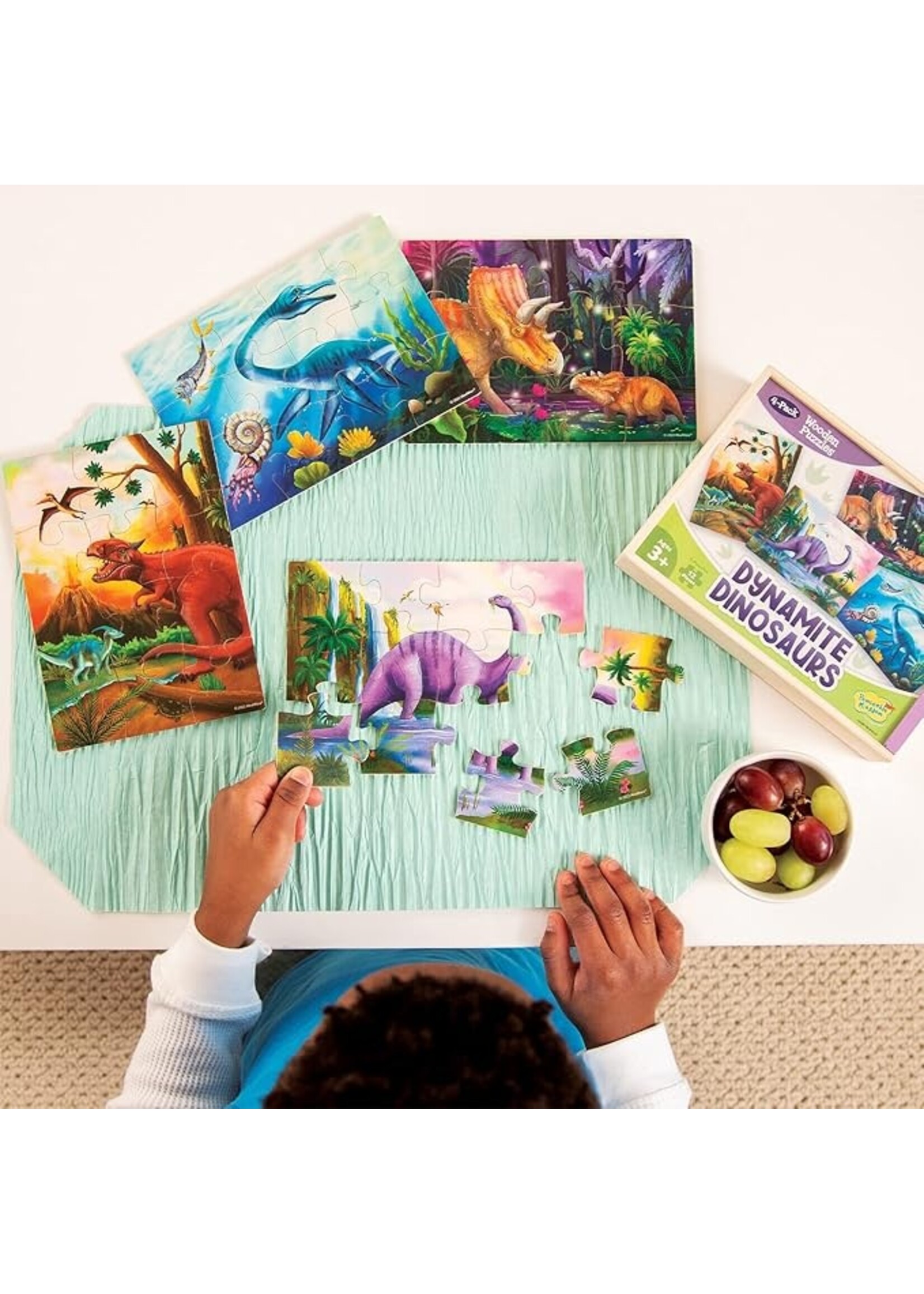 Peaceable Kingdom Dynamite Dinosaurs 4x12piece Puzzle