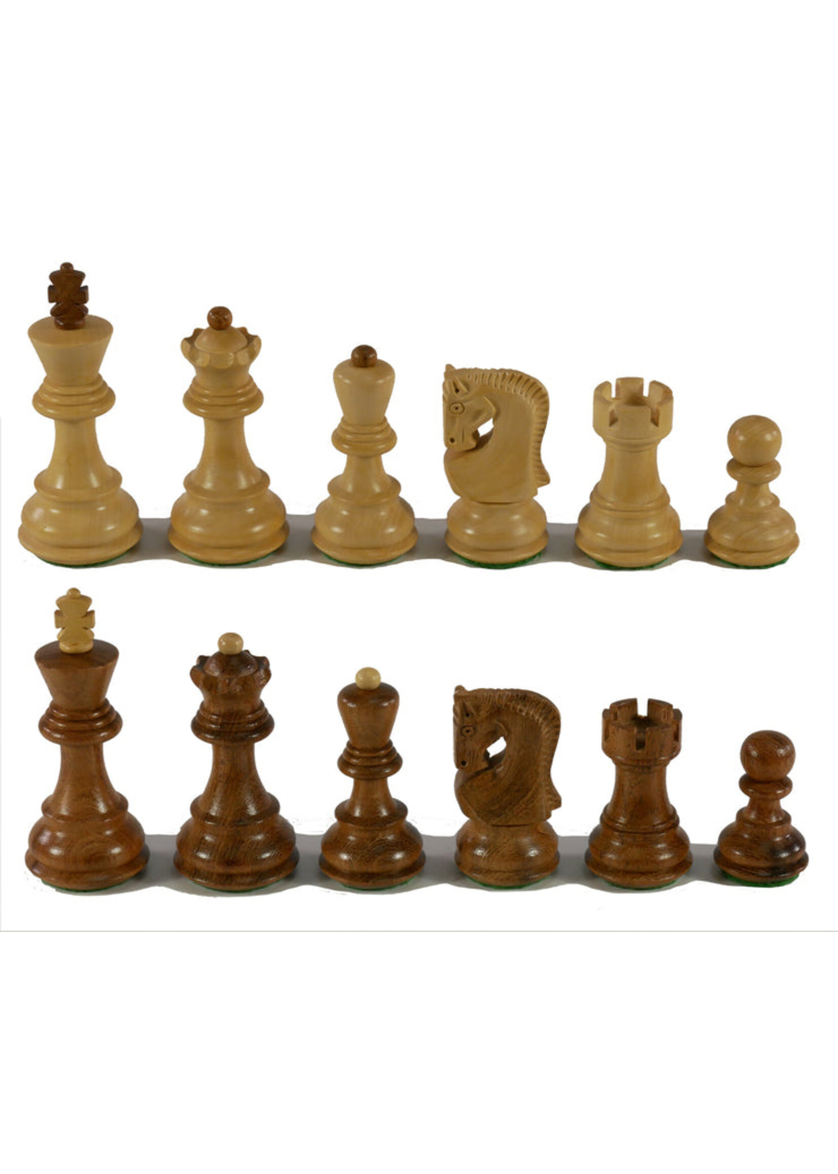 Worldwise Imports 3" Sheesham/Boxwood with Opposite Tops Chess Pieces