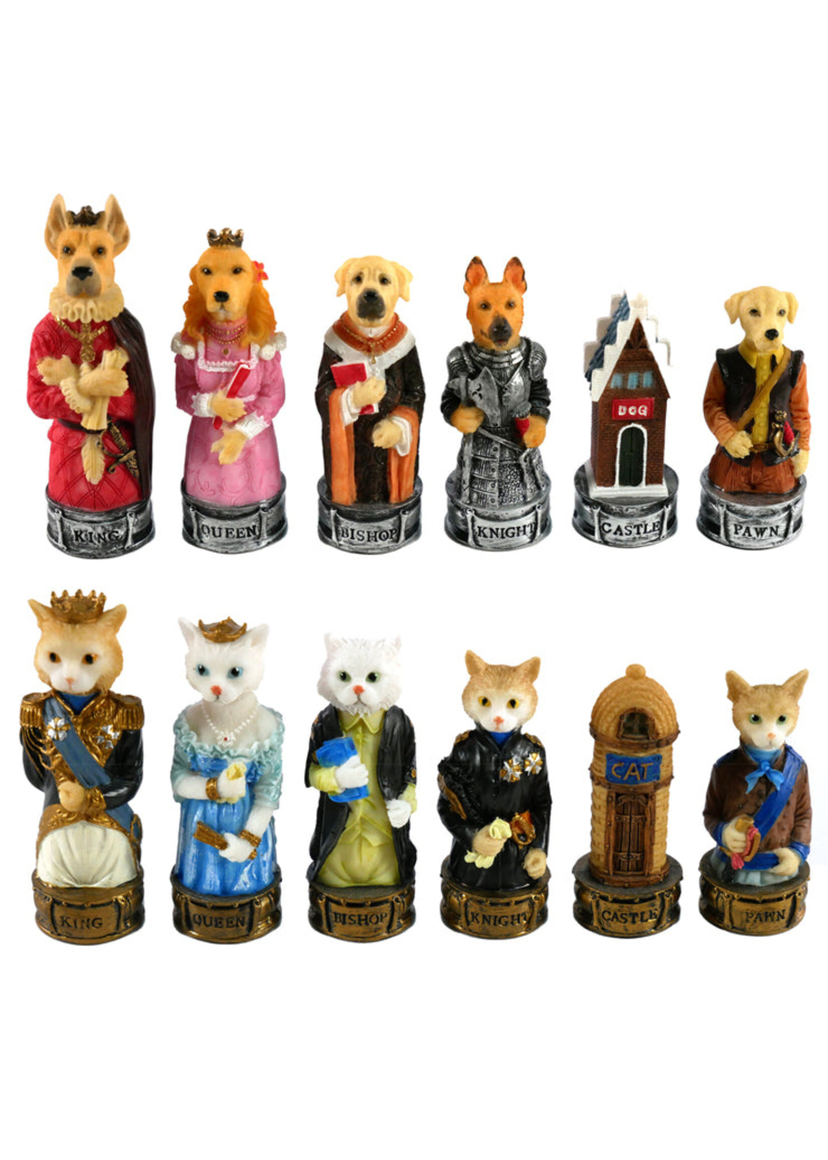 Worldwise Imports Chess Pieces - Cats & Dogs 3" (Resin)
