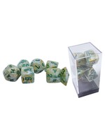 Chessex Chessex Dice 7-Set Mega Hedral: Marble Green / Dark Green