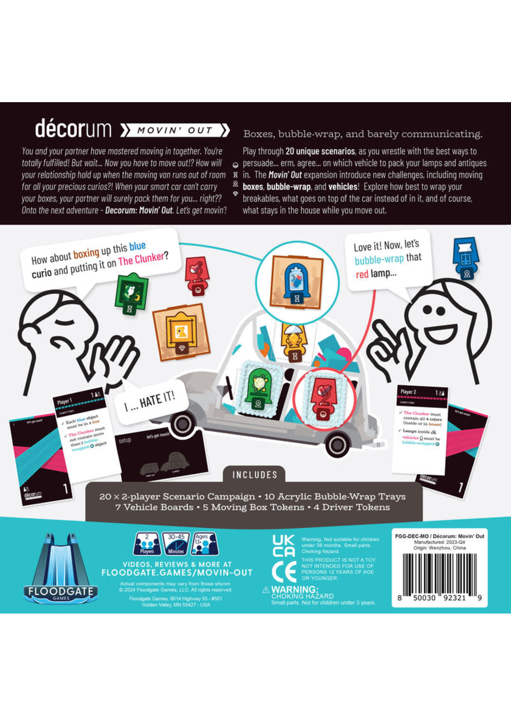 Floodgate Games Decorum: Moving Out Expansion