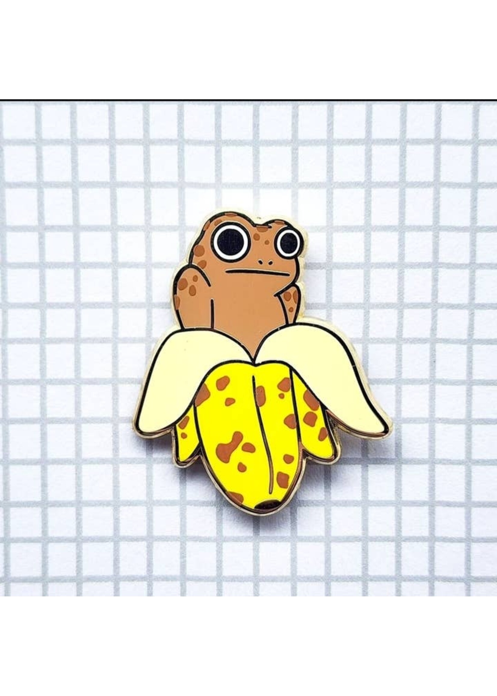 Toku Arts Banana Frog Enamel Pin