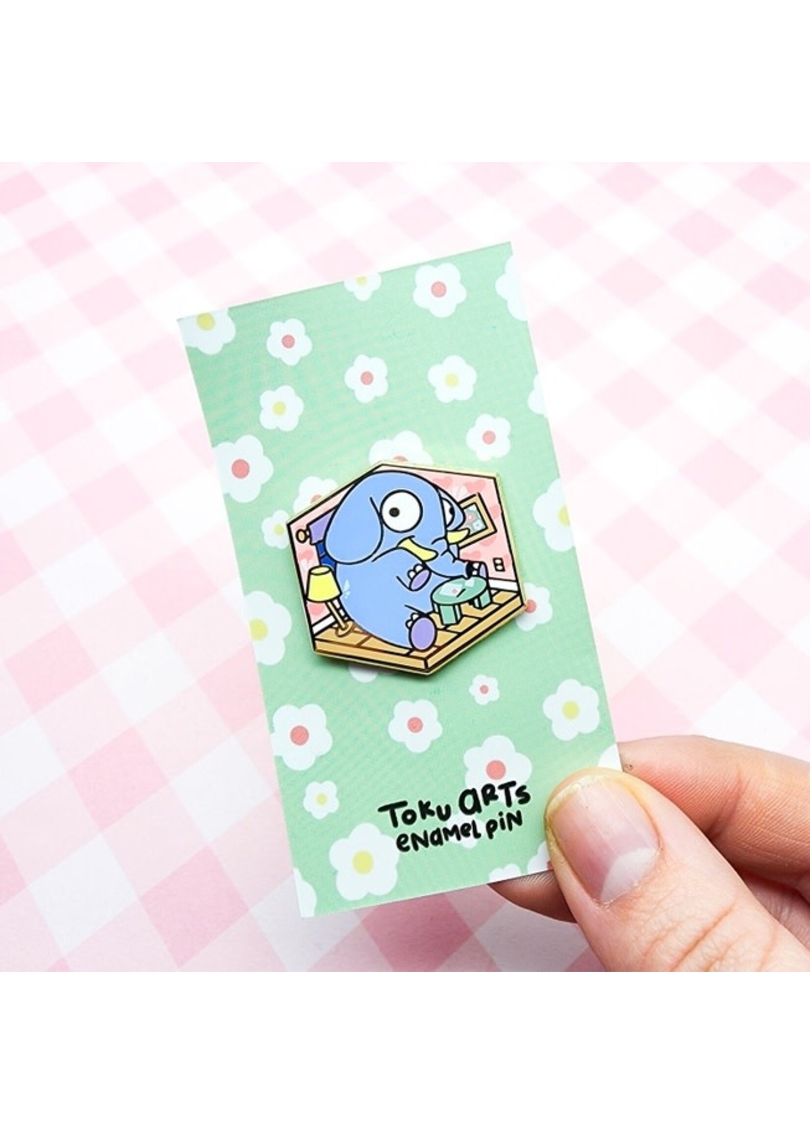 Toku Arts Elephant in the Room Enamel Pin