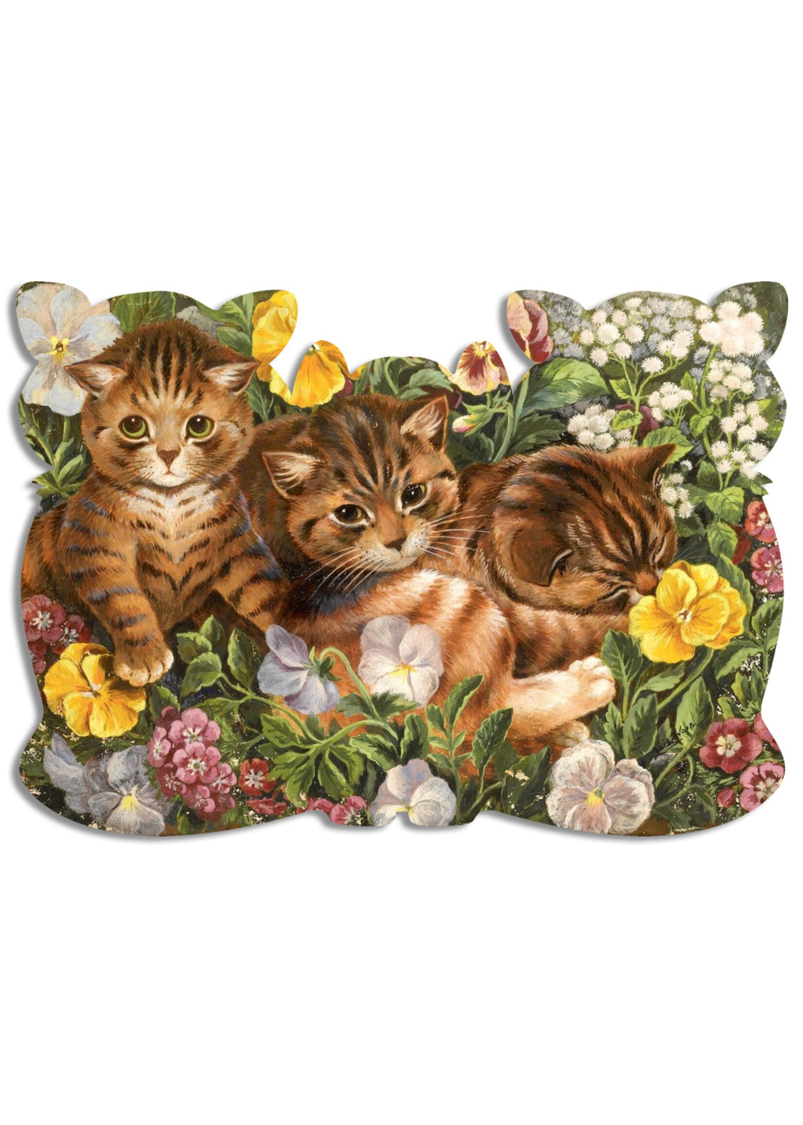 Artifact Puzzles Louis Wain - "Three Kittens" Artifact Wooden Jigsaw Puzzle