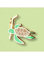 Cocktail Critters No Straws Turtle Pin