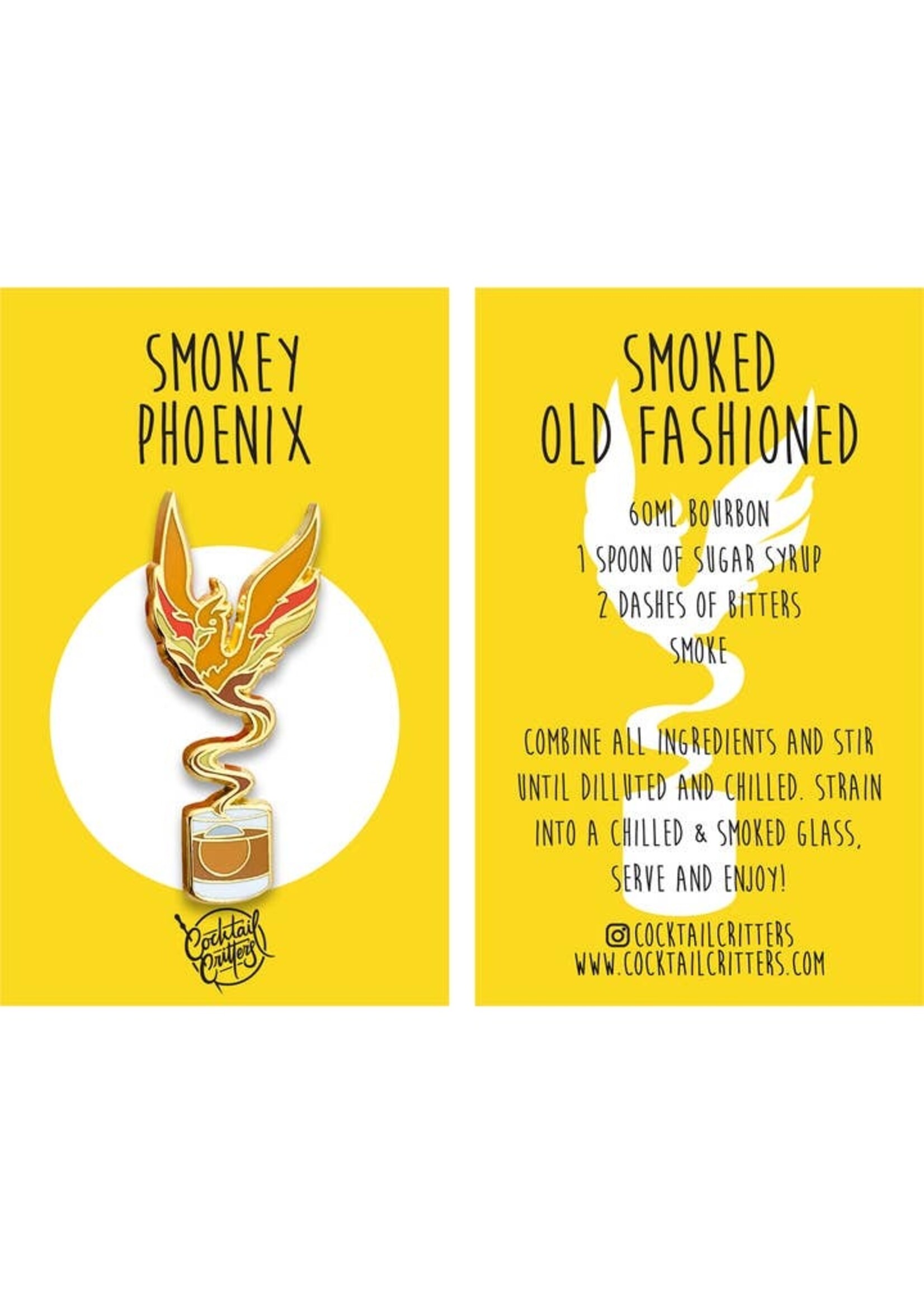 Cocktail Critters Phoenix x Smoked Old Fashioned Pin