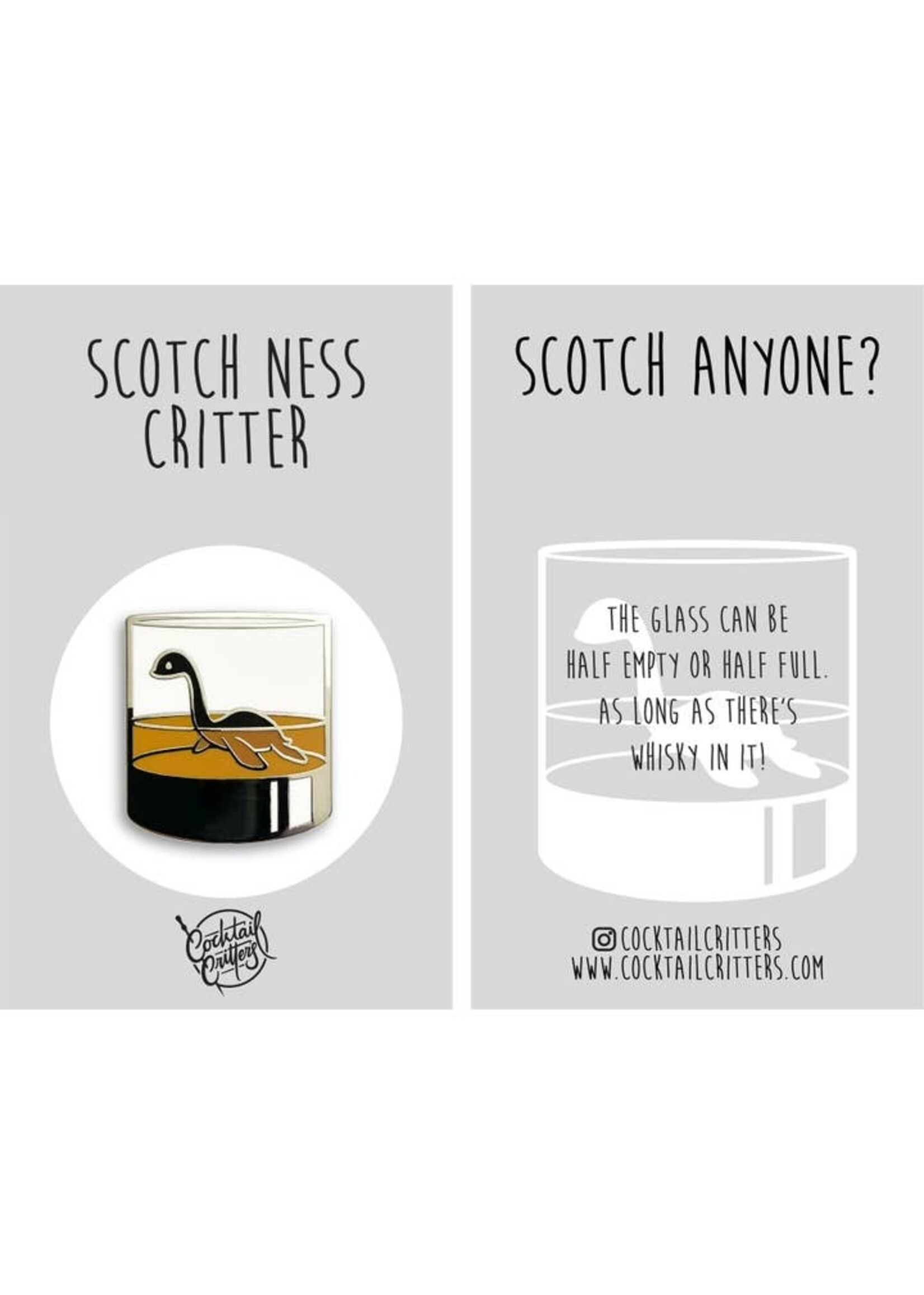 Cocktail Critters Scotch Ness Monster Critter Pin