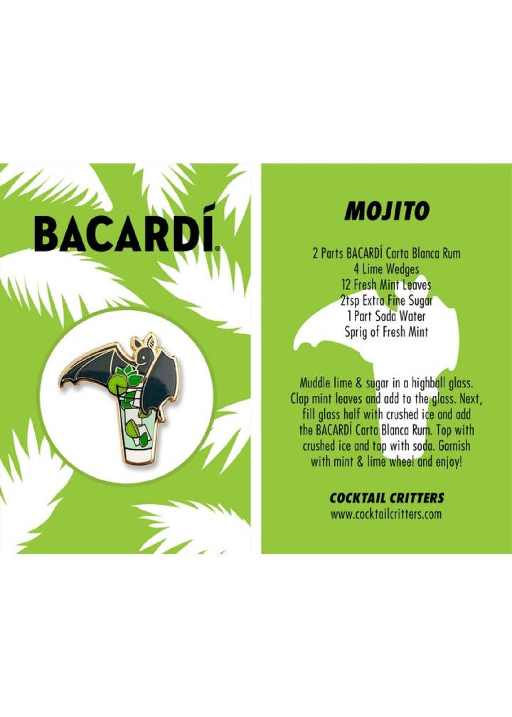 Cocktail Critters Batcardi Mojito Cocktail Enamel Pin