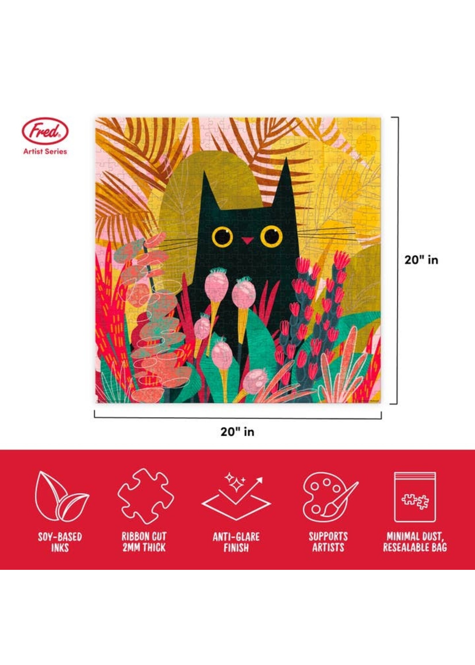 Fred Distribution Black Cat by Karen Obuhanych, 500-Piece Puzzle