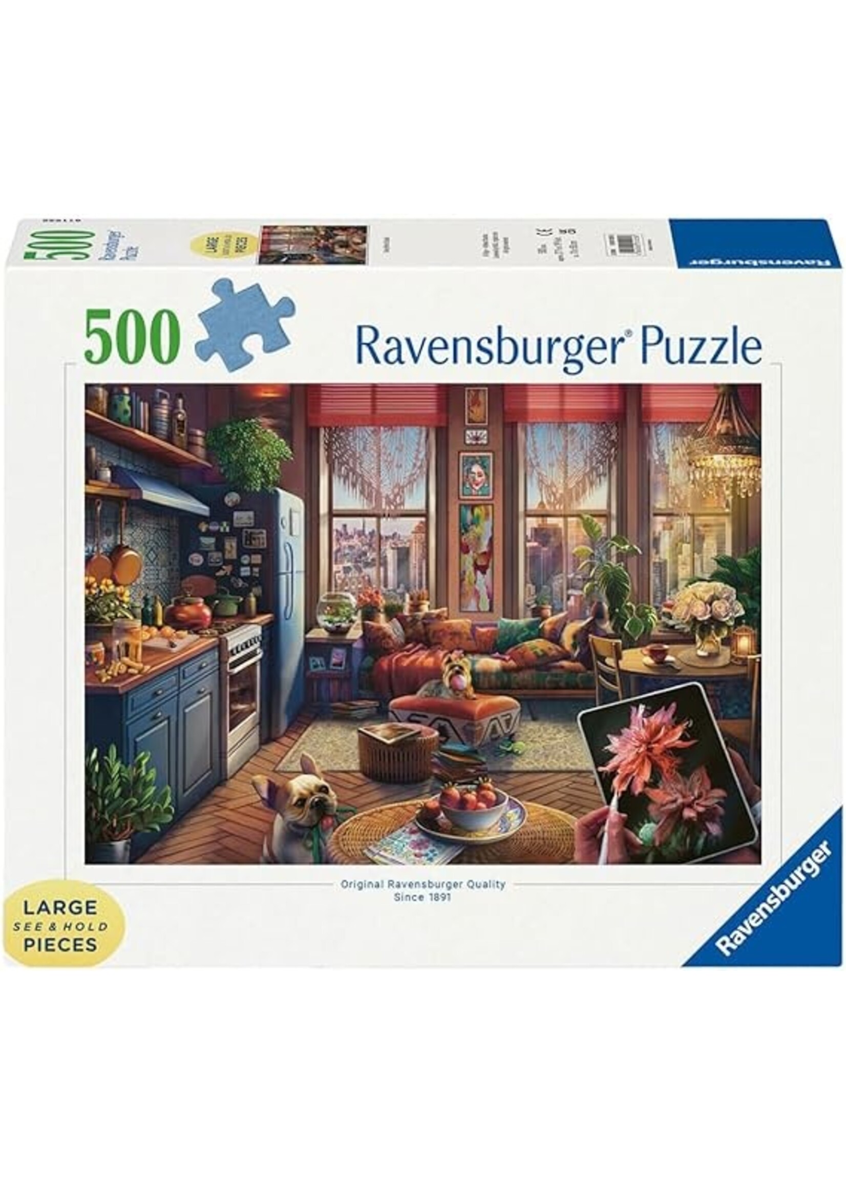 Ravensburger "Cozy Boho Studio" 500 Piece Large Format Puzzle