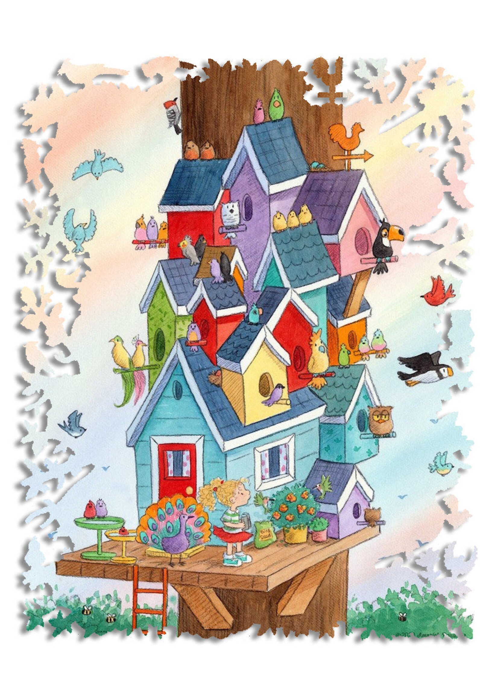 Artifact Puzzles "Birdhouses" Amariah Rauscher - Artifact Wooden Jigsaw Puzzle