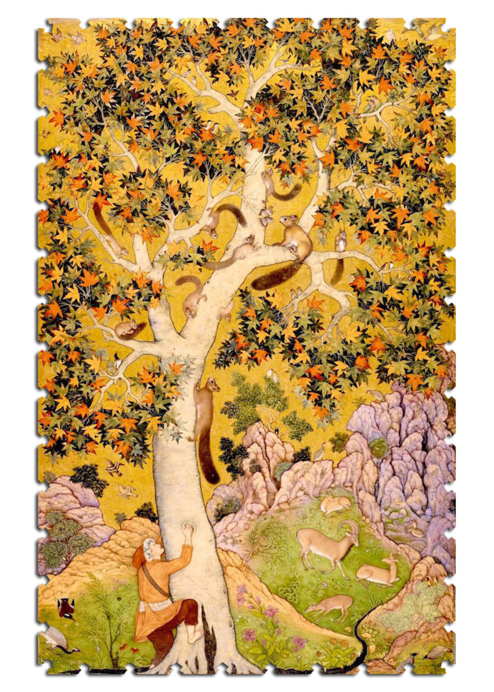 Artifact Puzzles Abu al-Hasan "Squirrels " Artifact Wooden Jigsaw Puzzle