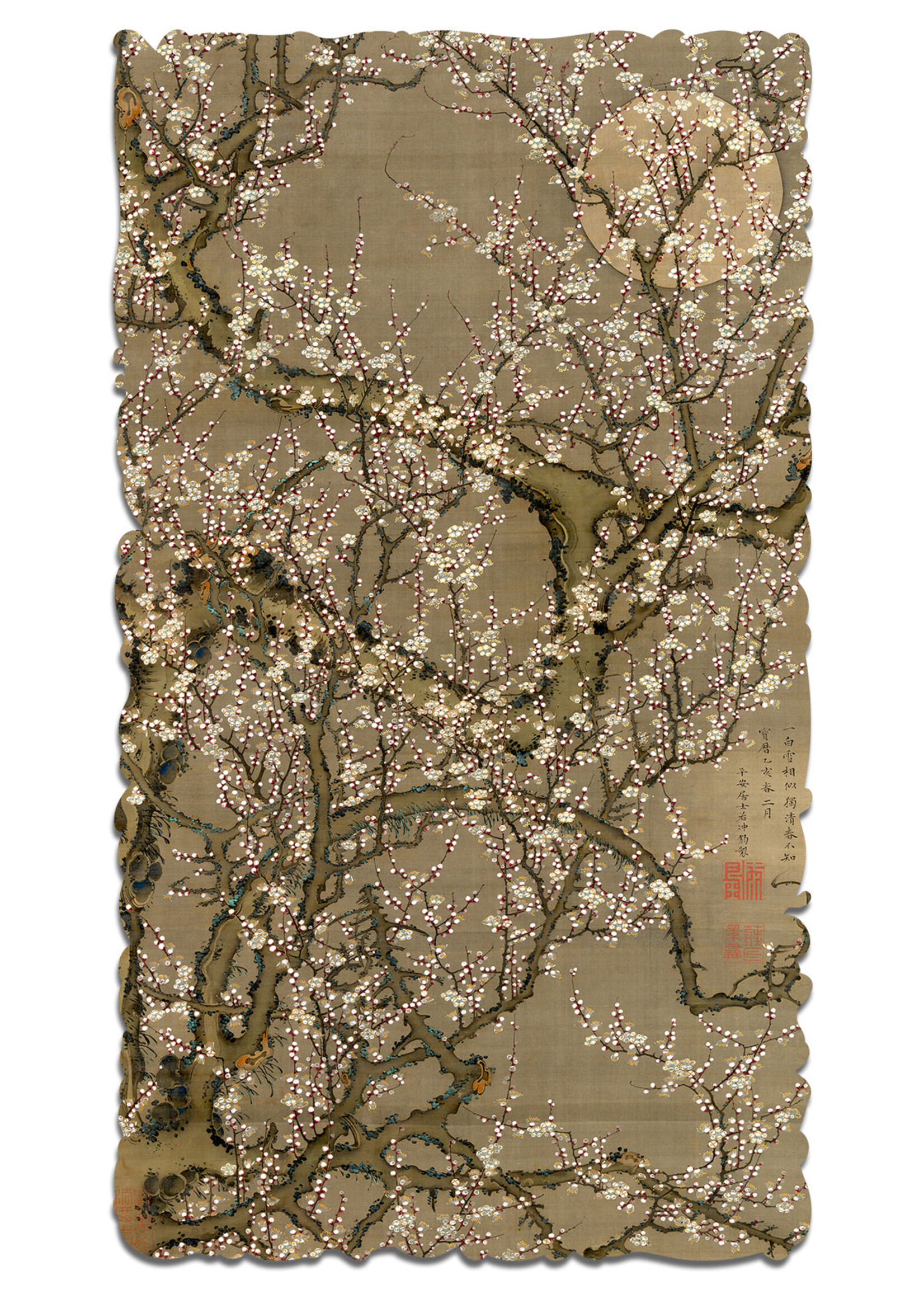 Artifact Puzzles Ito Jakuchu "Plum Blossoms" Artifact Wooden Jigsaw Puzzle