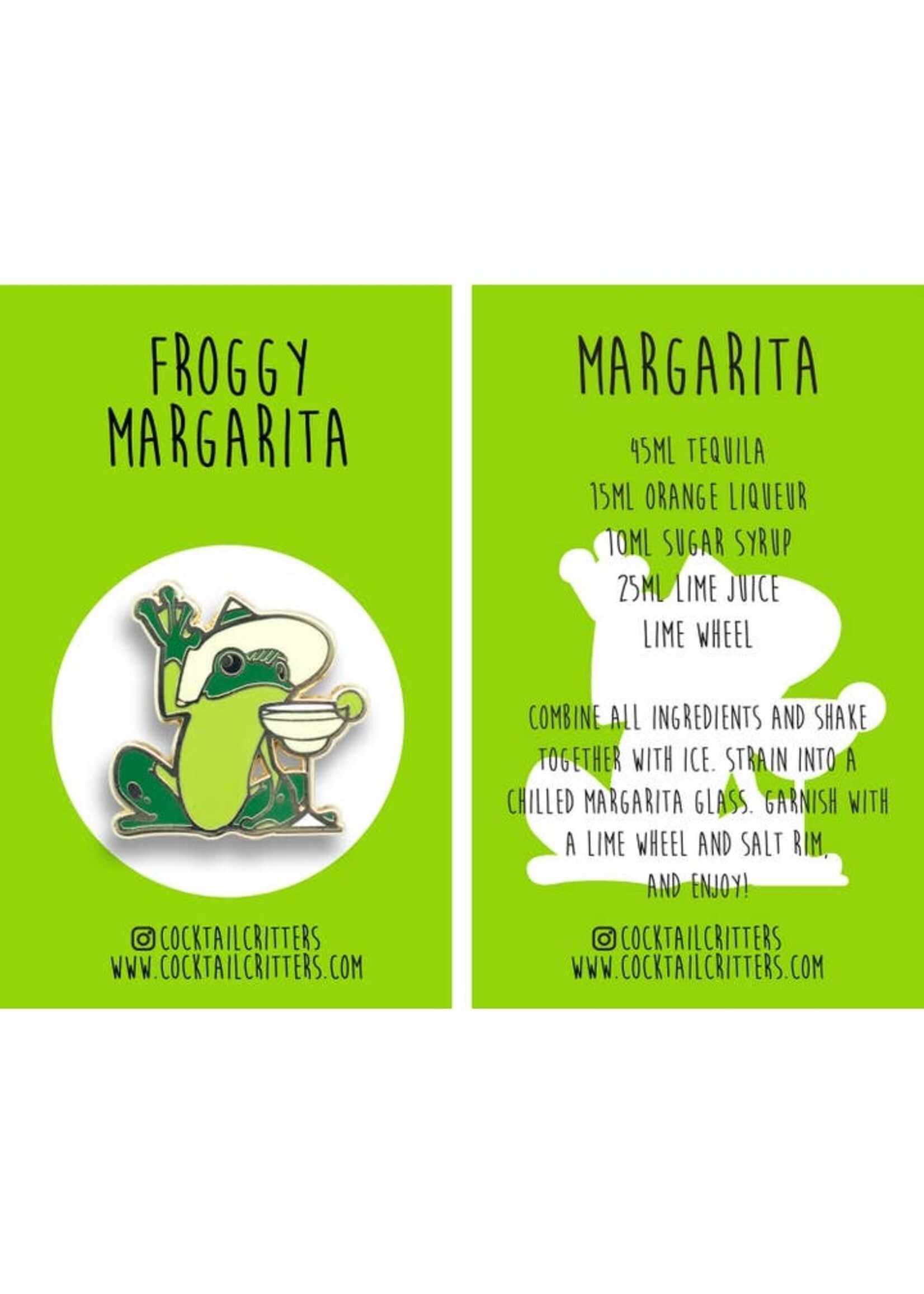 Cocktail Critters Froggy Margarita Pin