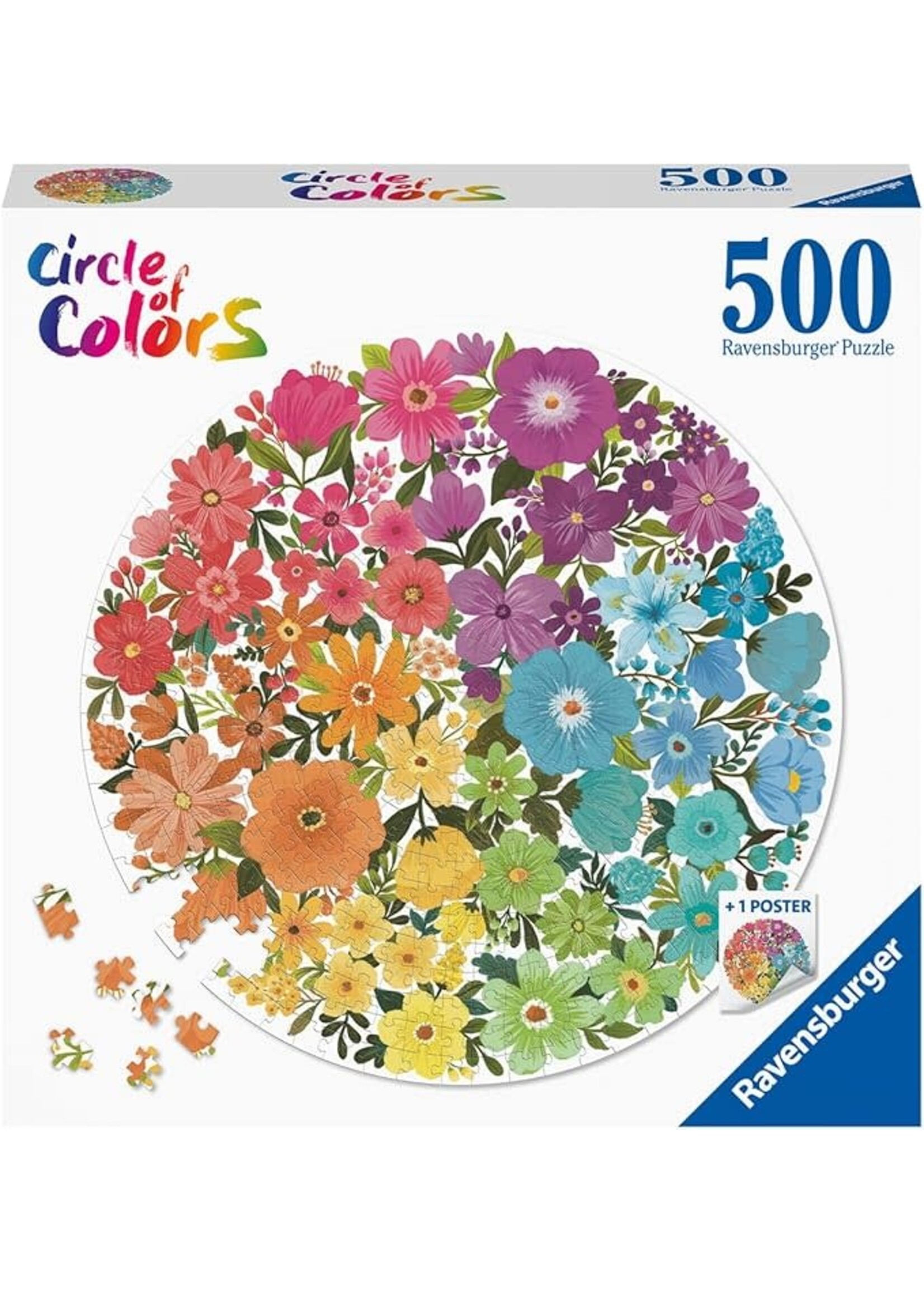 Ravensburger "Flowers" 500 Piece Round Puzzle