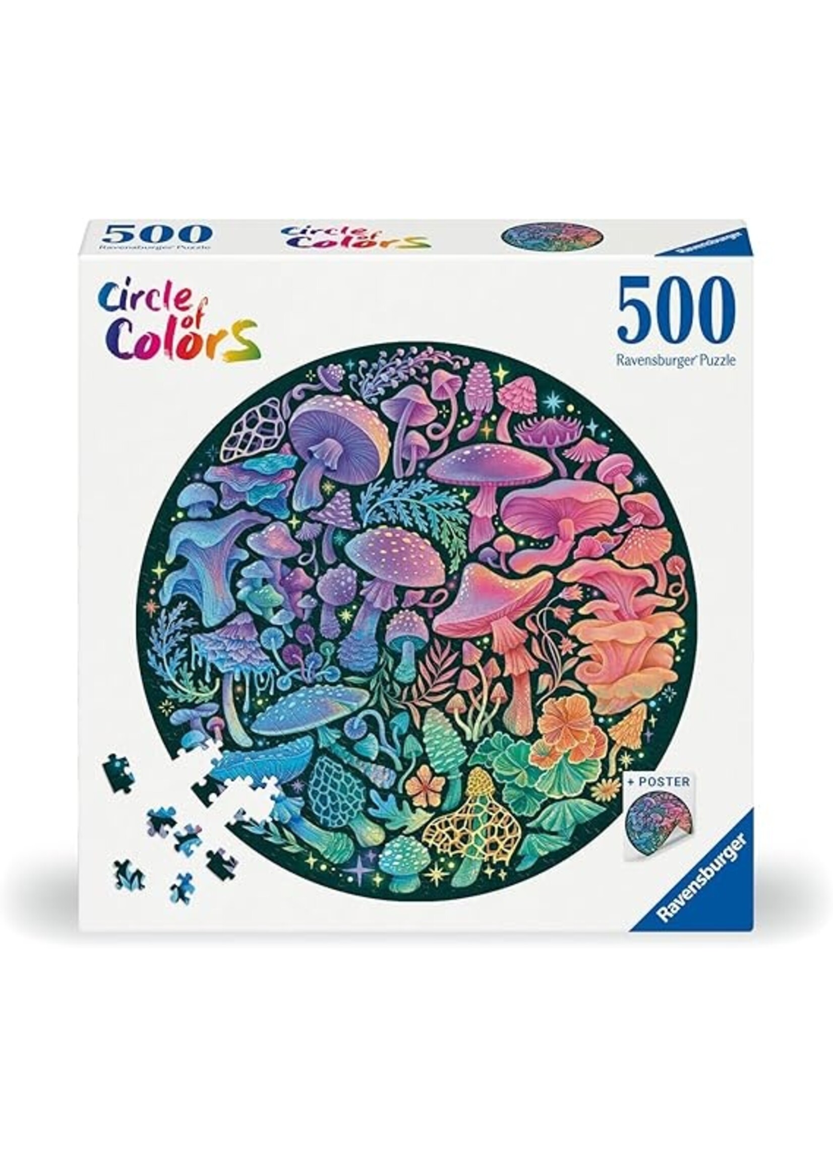 Ravensburger "Mushrooms" Round 500 Piece Puzzle