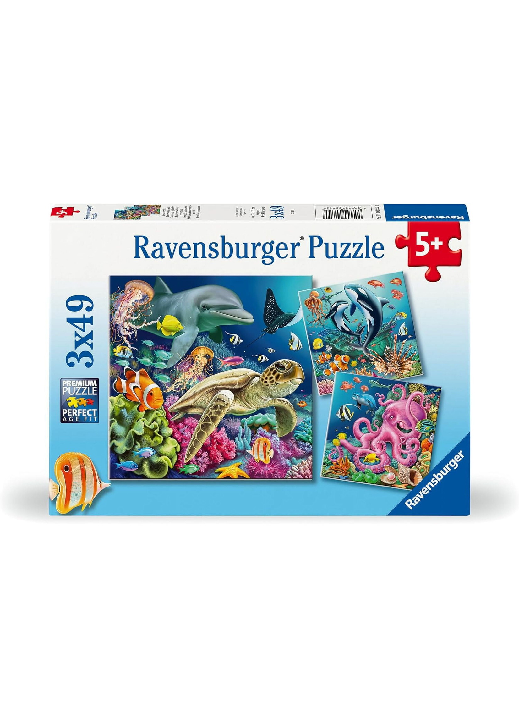 Ravensburger "Underwater" 3X 49 Piece Puzzles