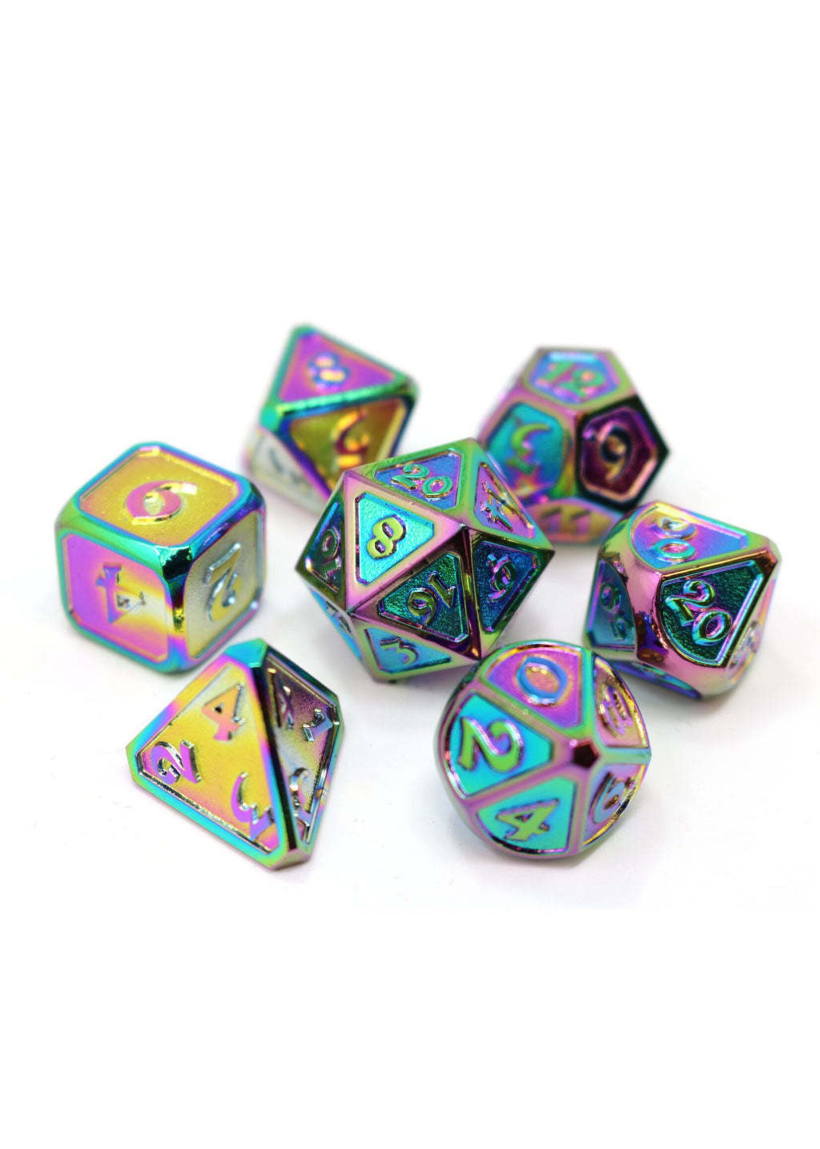 Die Hard Dice 7pc Metal RPG Set - Mythica Scorched Rainbow