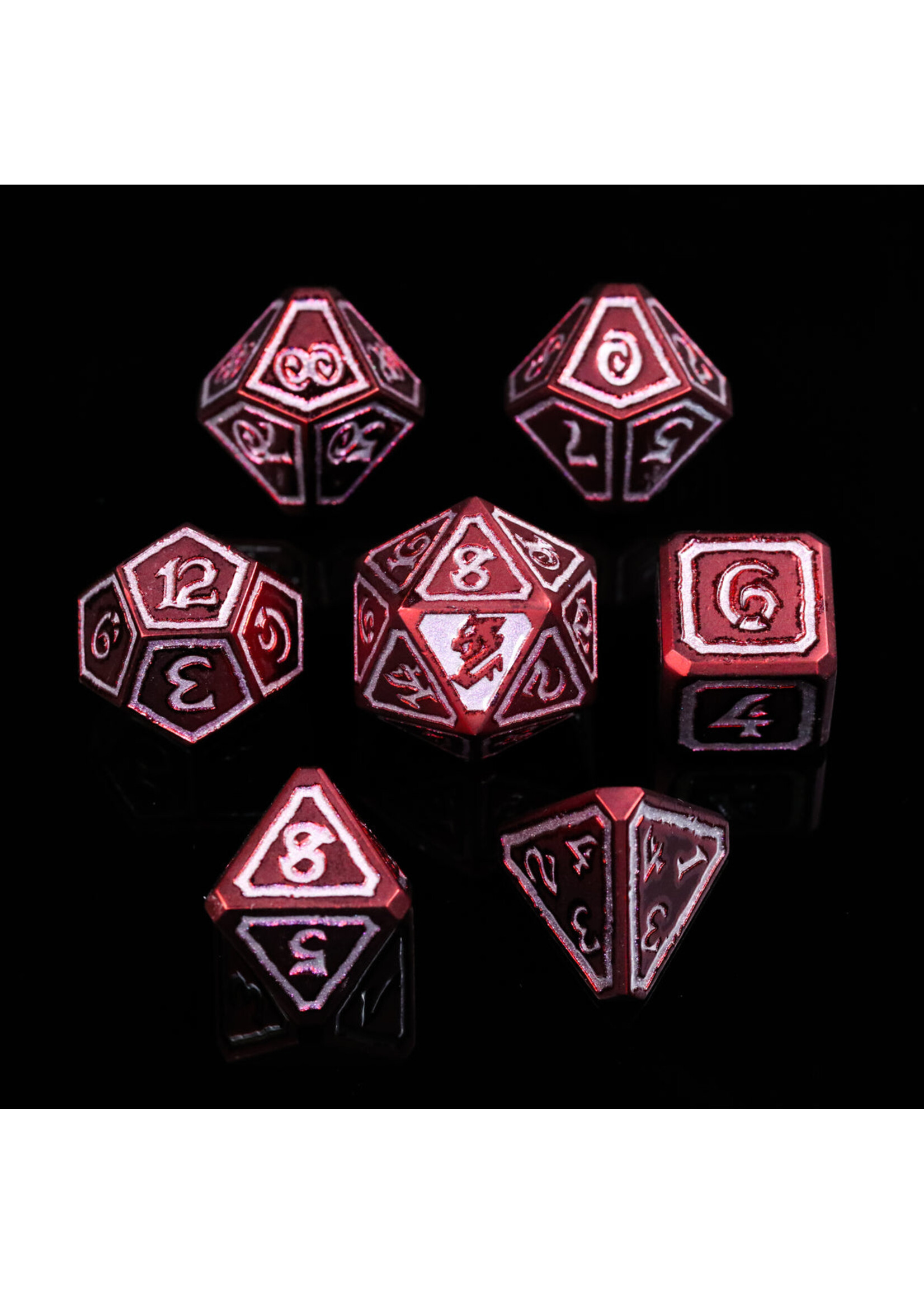 Die Hard Dice 7pc Metal RPG Set - Mages Guild - Evocation