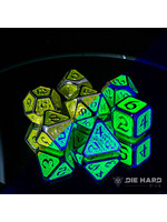 Die Hard Dice 7pc Metal RPG Set - After Dark Drakona Phosphor
