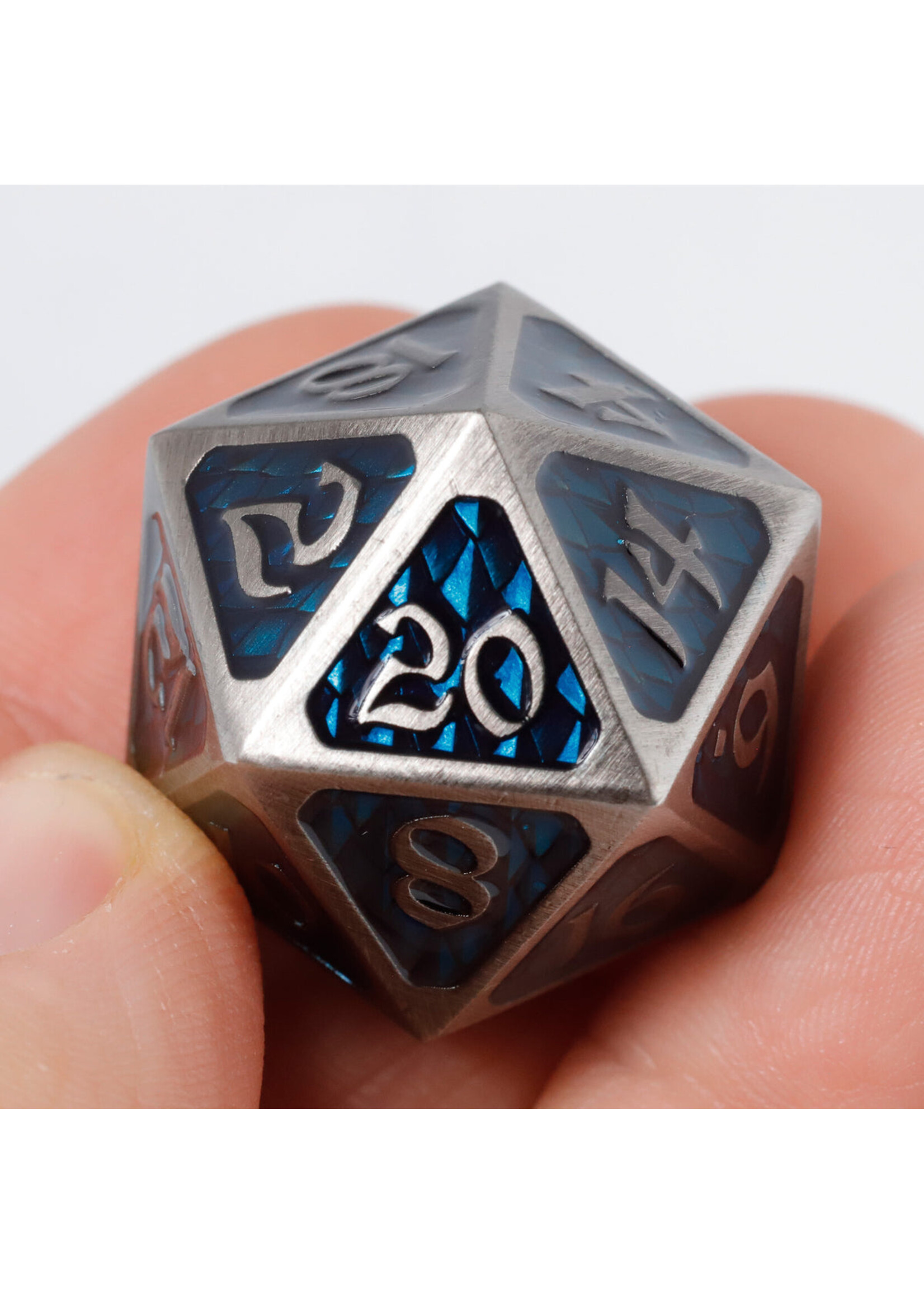 Die Hard Dice Dire Metal D20 - Drakona Gemtooth - Batholain