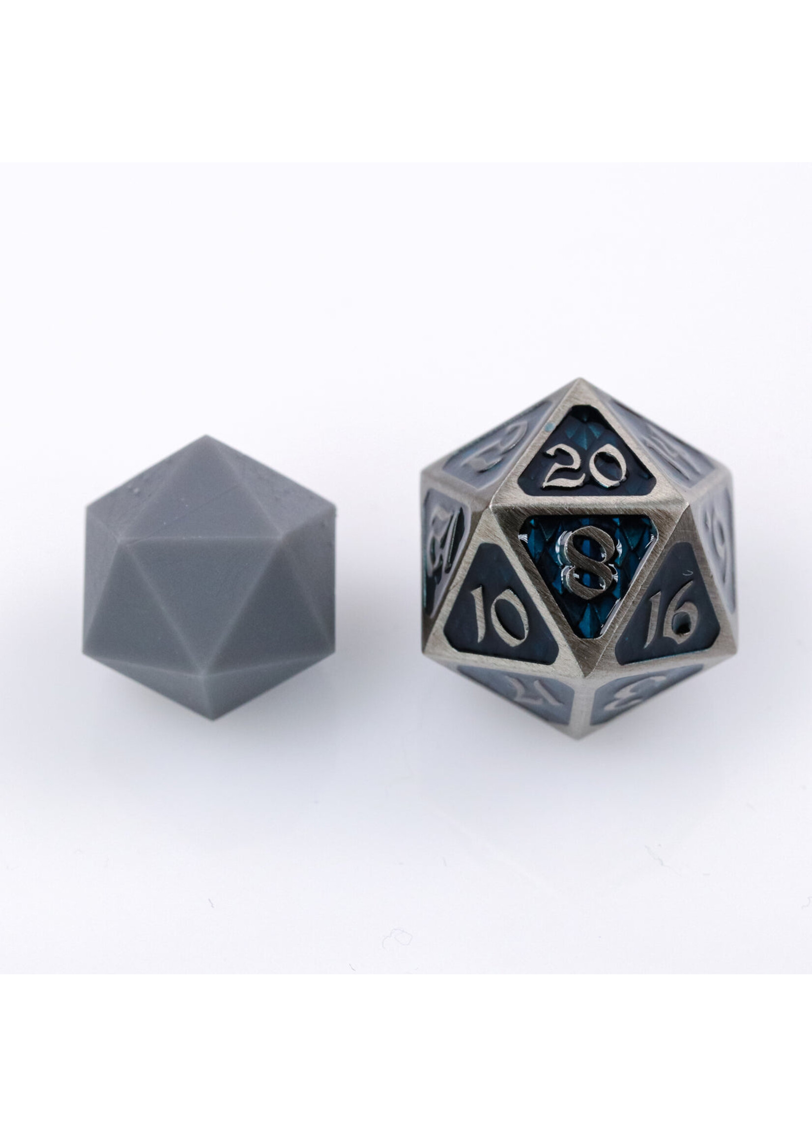 Die Hard Dice Dire Metal D20 - Drakona Gemtooth - Batholain
