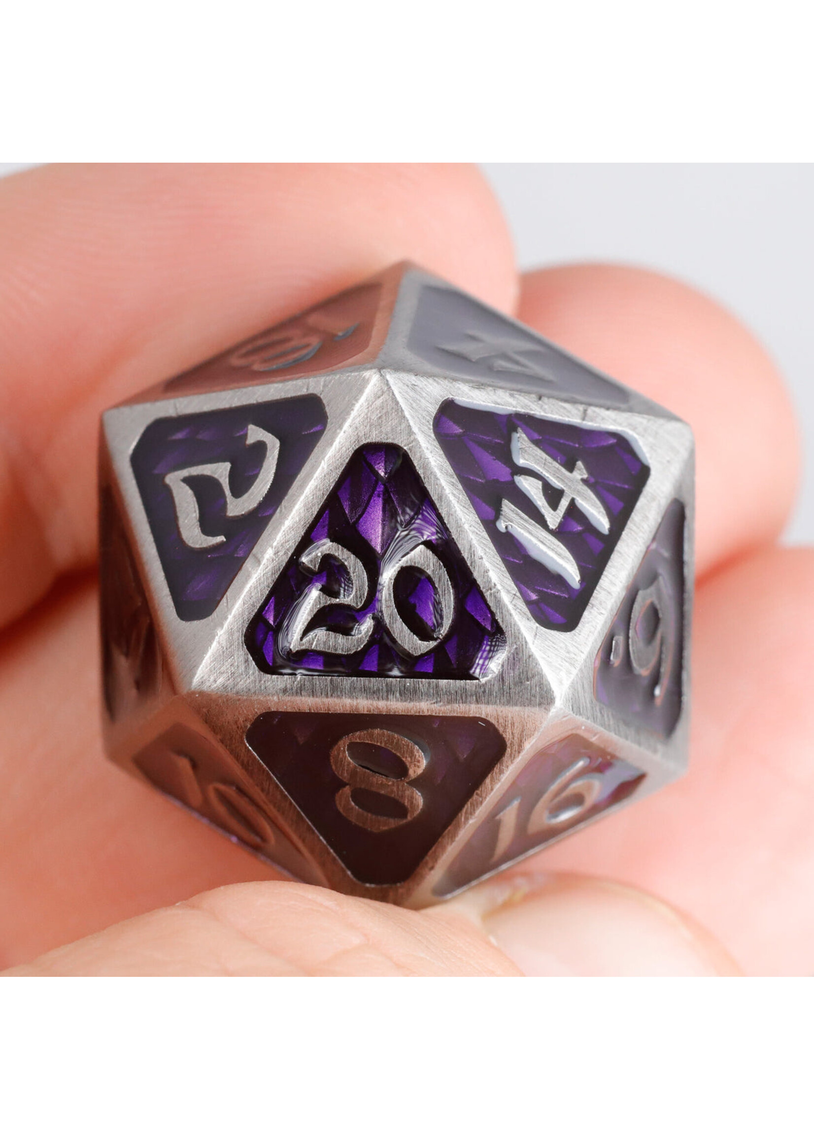 Die Hard Dice Dire Metal D20 - Drakona Gemtooth - Edohain