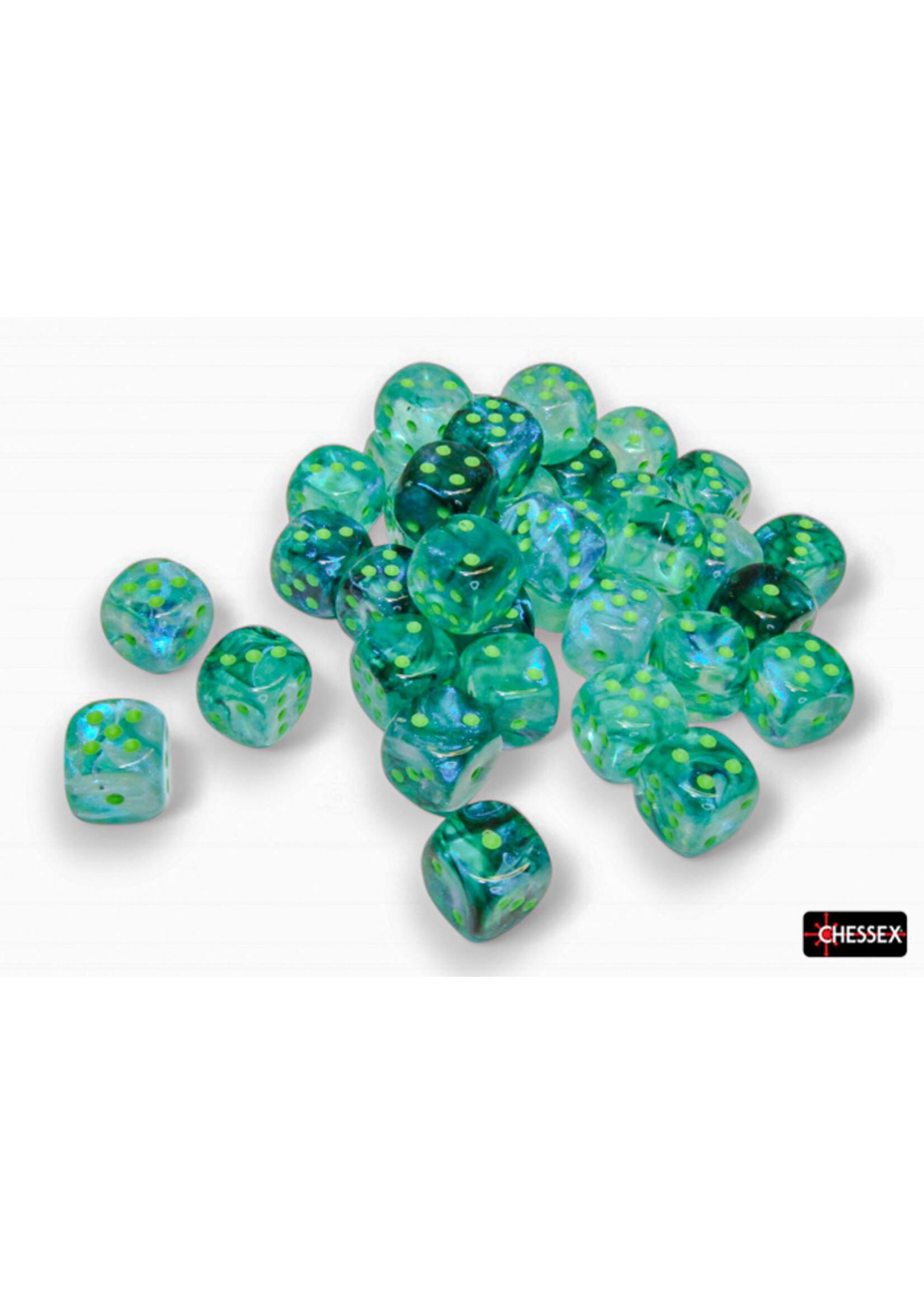 Chessex Chessex Dice 12mm D6 Kelp / Light Green Luminary Dice Block (36)