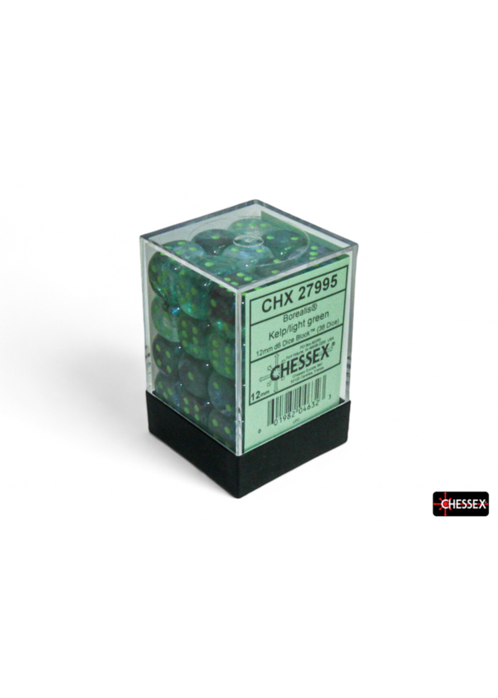 Chessex Chessex Dice 12mm D6 Kelp / Light Green Luminary Dice Block (36)