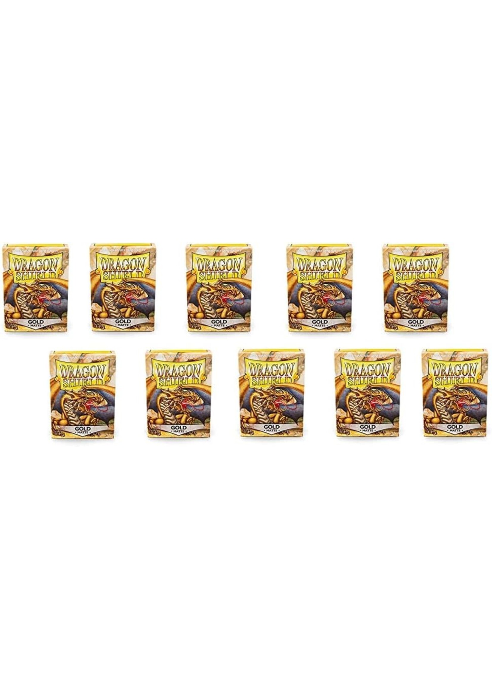 Dragon Shield Dragon Shield Standard-Size Matte Sleeves Gold Bundle(10  Packs of 100 Sleeves Each)