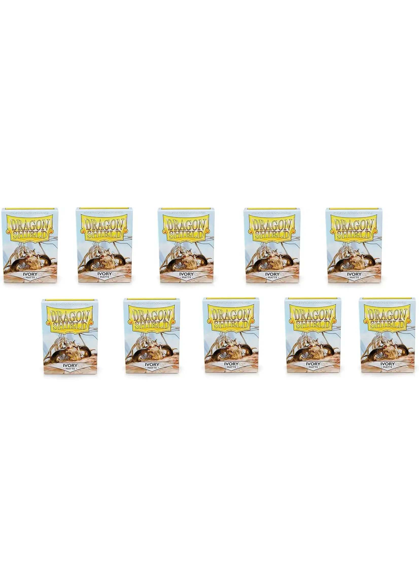 Dragon Shield Dragon Shield Standard-Size Matte Sleeves Ivory Bundle(10  Packs of 100 Sleeves Each)