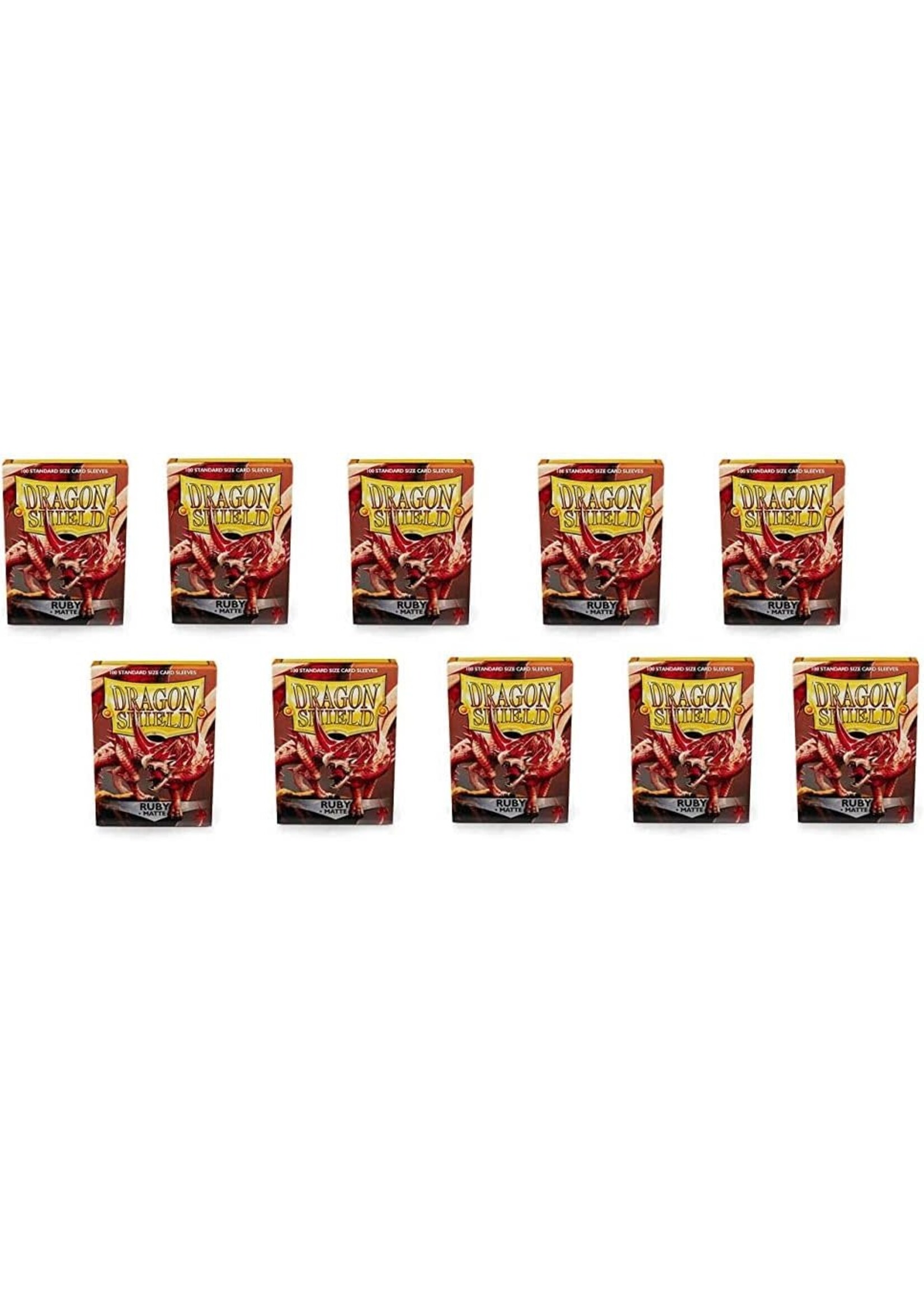 Dragon Shield Dragon Shield Standard-Size Matte Sleeves Ruby Bundle(10  Packs of 100 Sleeves Each)