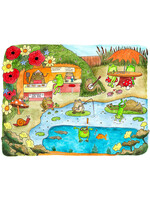 Artifact Puzzles Jodi Lynn Burton "Frog Diner" Wooden Jigsaw Puzzle