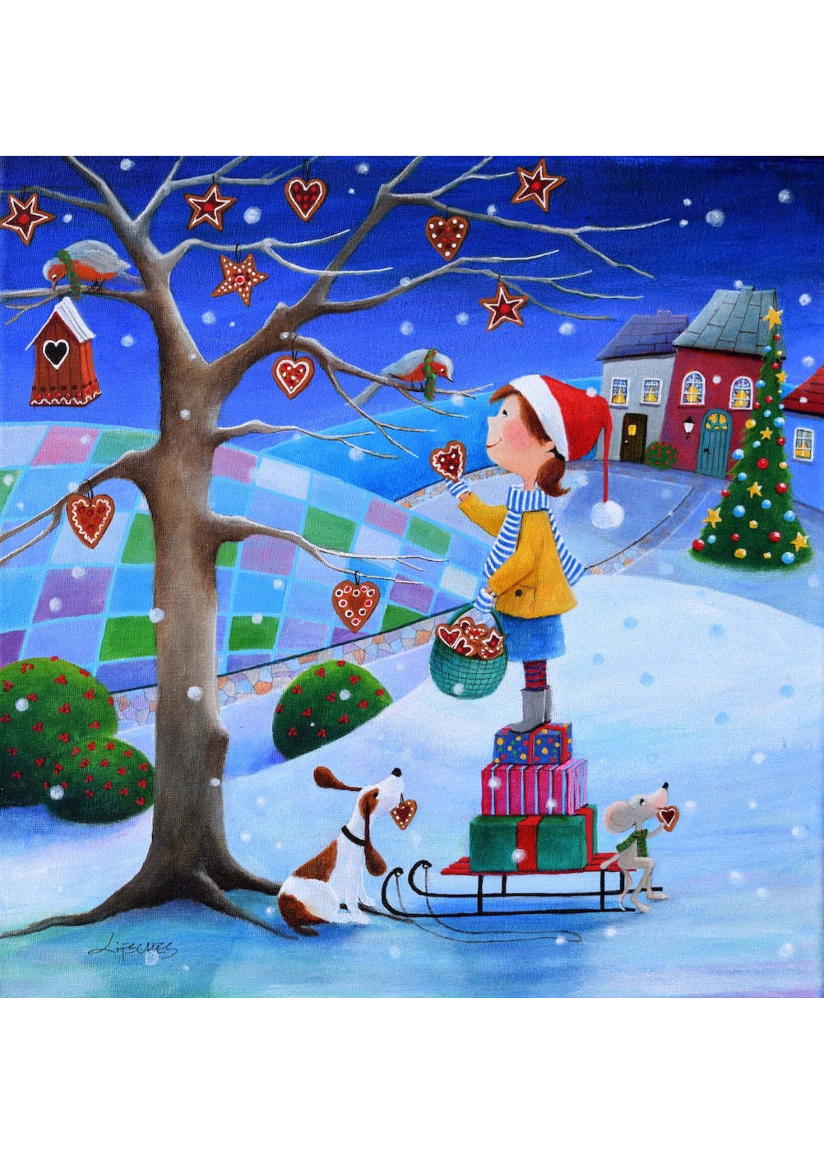 Artifact Puzzles Iwona Lifsches "Merry Christmas"  Wooden Jigsaw Puzzle