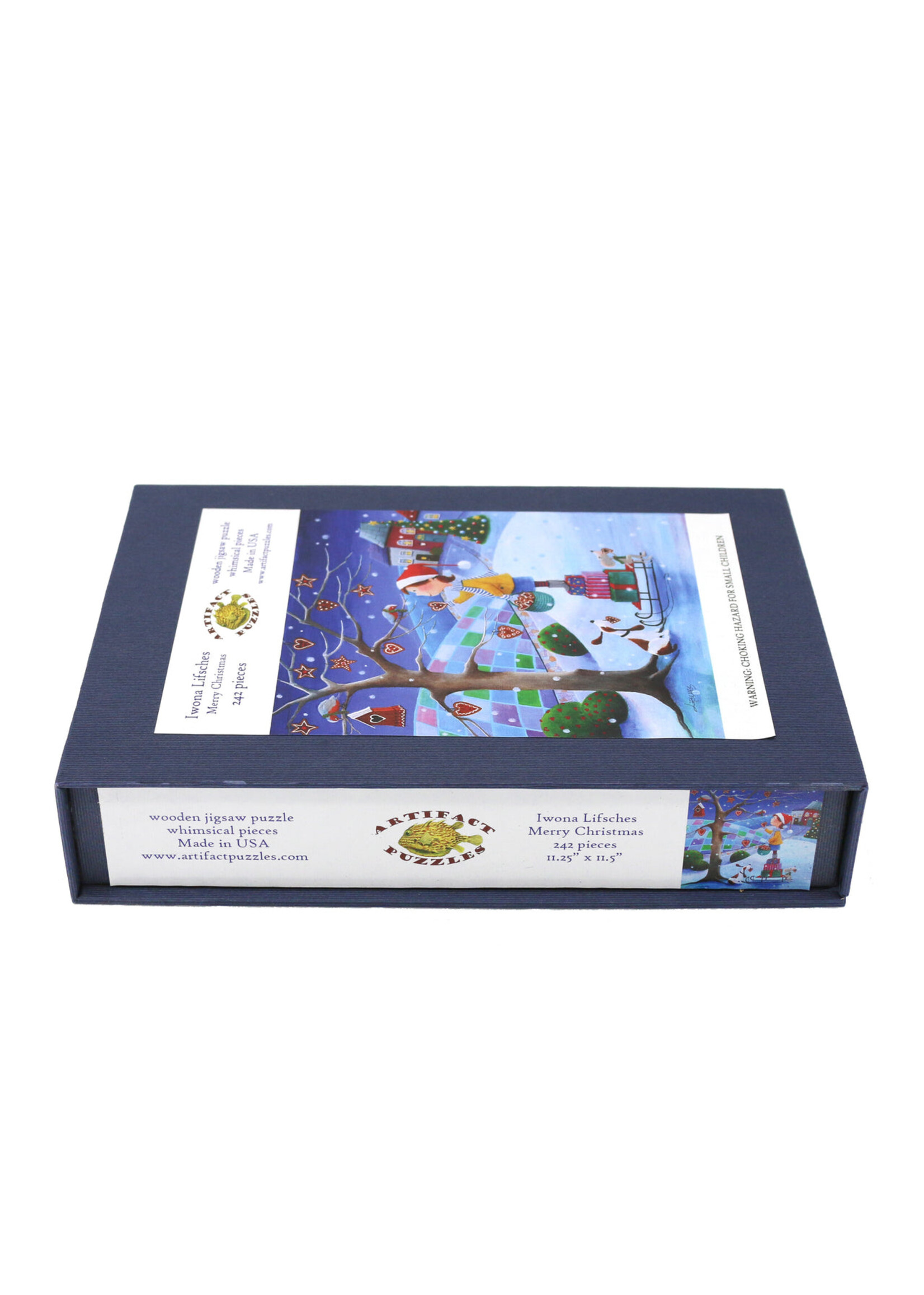 Artifact Puzzles Iwona Lifsches "Merry Christmas"  Wooden Jigsaw Puzzle