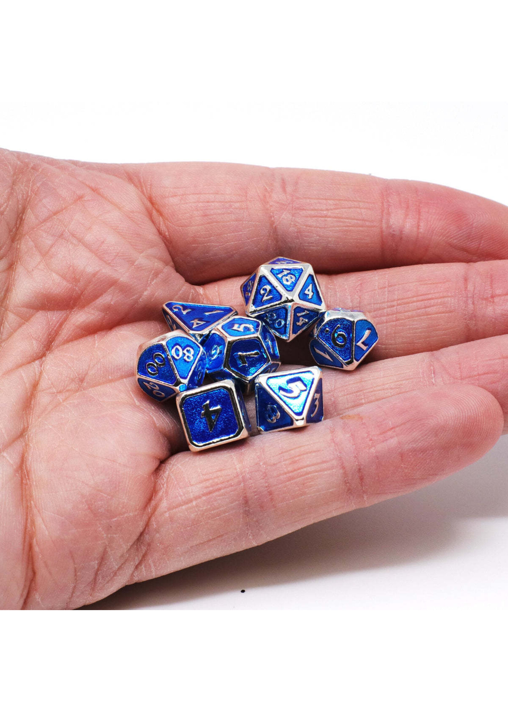HD Dice Critlings 7pc Mini Metal RPG Set - Platinum Aquamarine