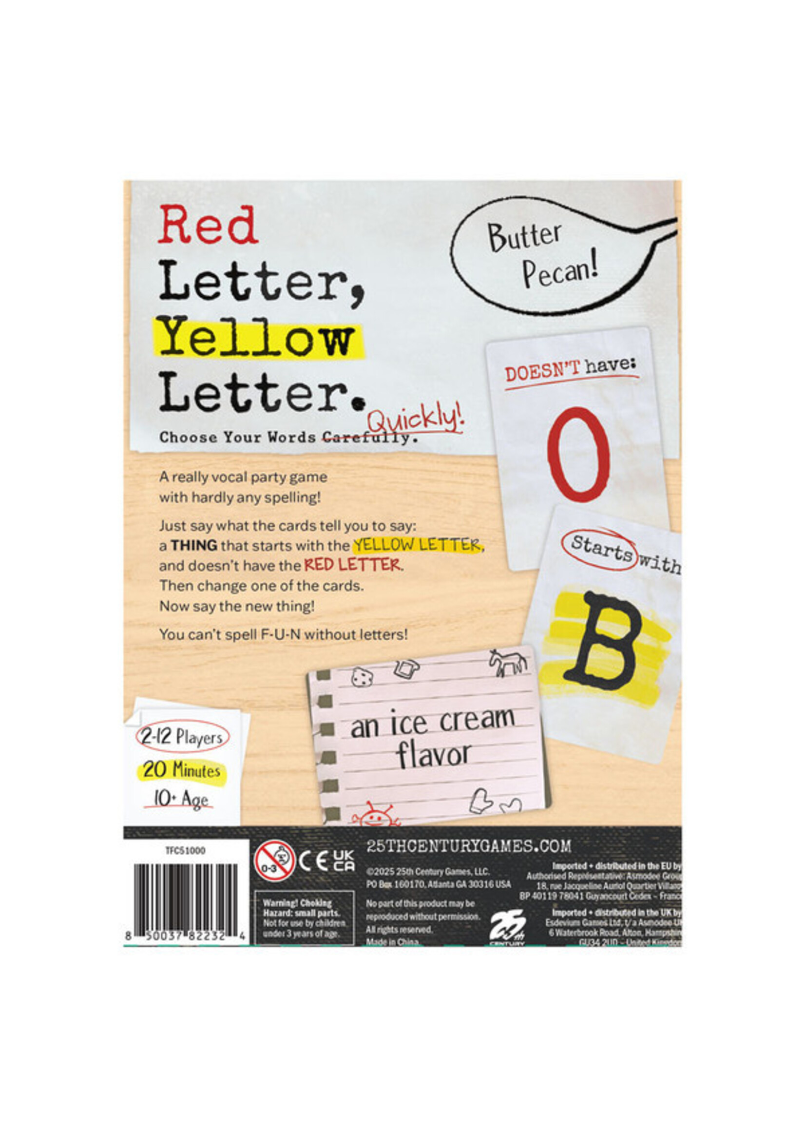 25th Century Games Red Letter, Yellow Letter