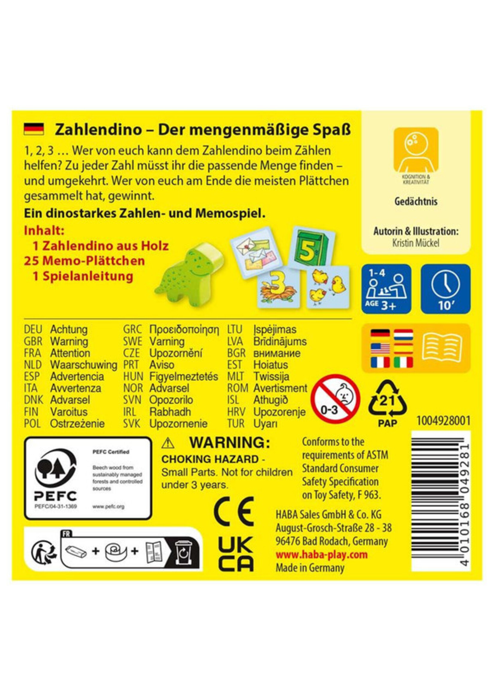 Haba USA Number Dinosaur