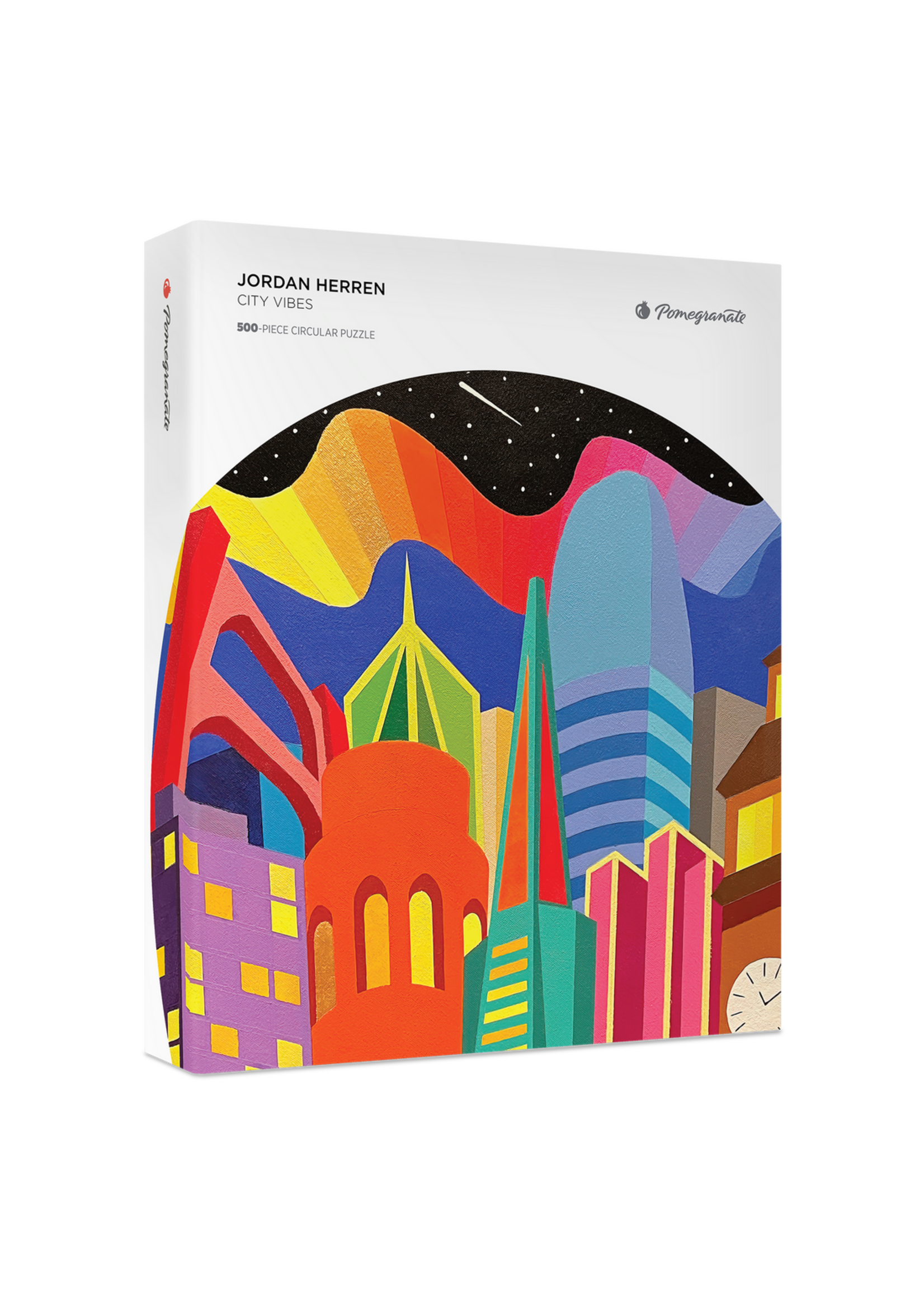 Pomegranate Jordan Herren: City Vibes 500-Piece Circular Jigsaw Puzzle