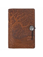 Oberon Design Oberon Small Leather Journal - Tree of Life -  Chocolate