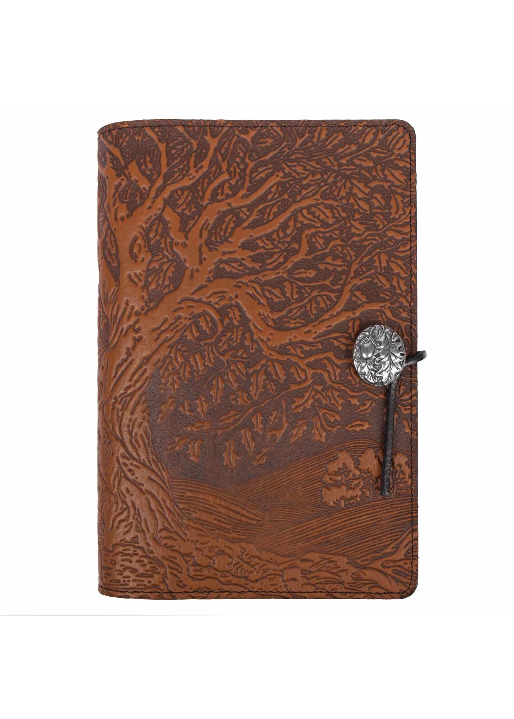 Oberon Design Oberon Small Leather Journal - Tree of Life -  Chocolate