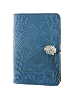 Oberon Design Oberon Small Leather Journal - Dragonfly Pond - Blue