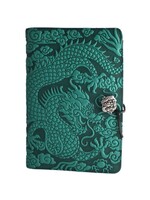Oberon Design Oberon Small Leather Journal - Cloud Dragon - Teal