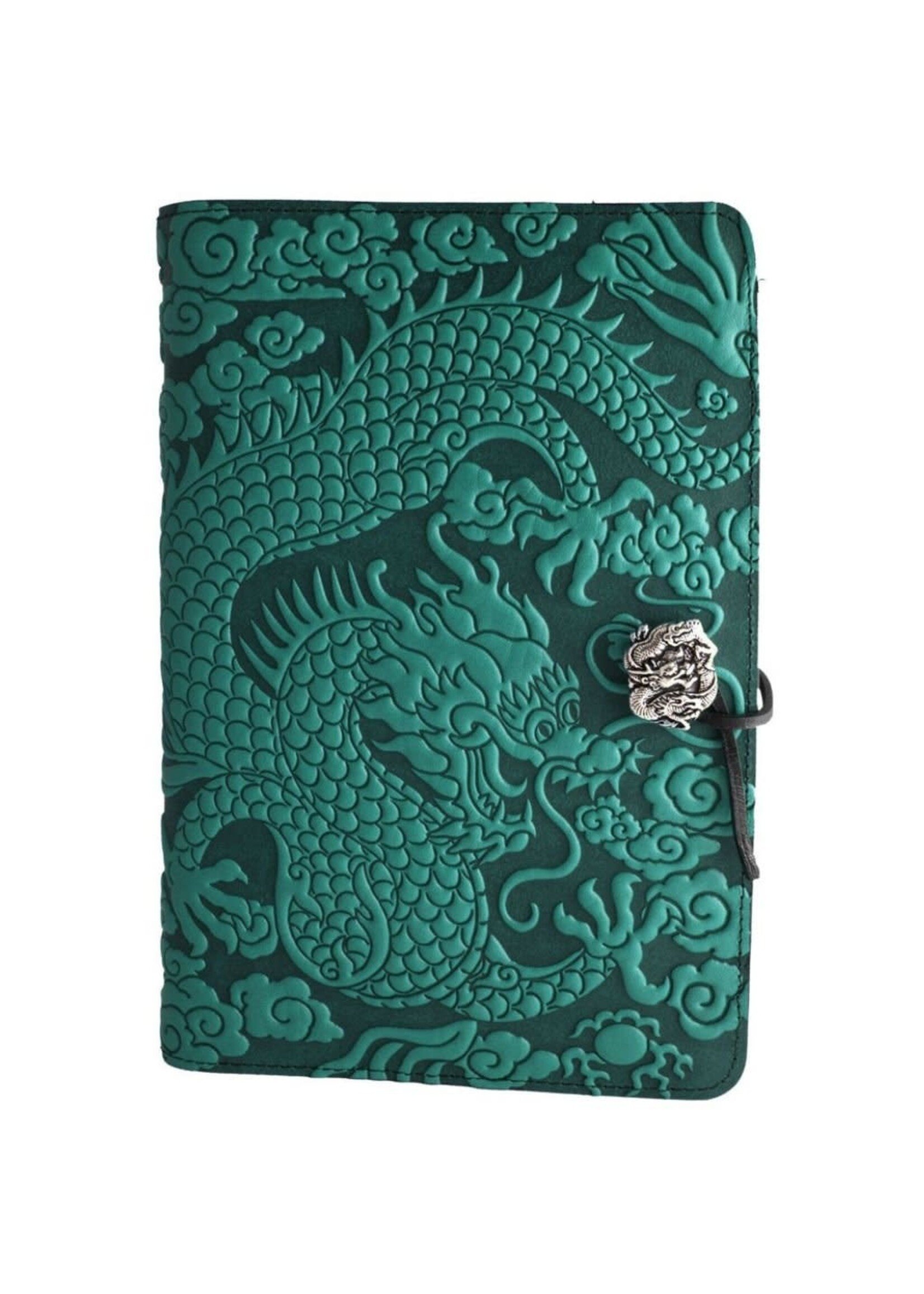 Oberon Design Oberon Small Leather Journal - Cloud Dragon - Teal