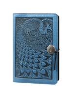 Oberon Design Oberon Small Leather Journal - Peacock - Blue